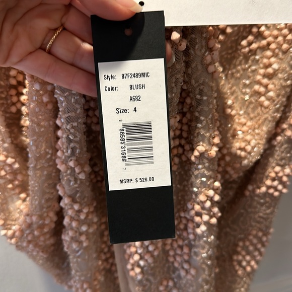 NWT Beautiful Parker Sequin Mini Dress Nude Size 4 - Picture 4 of 5